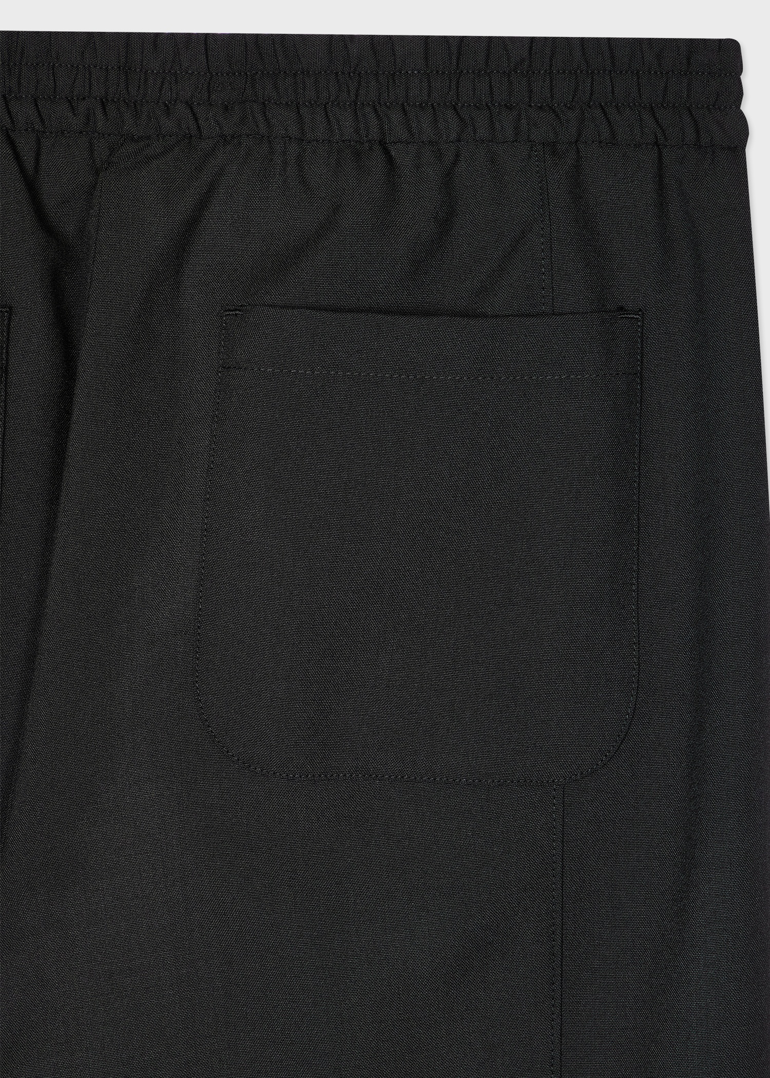 Women's Black Wool Wide-Leg Trousers - 2