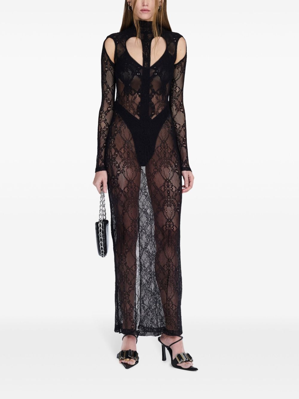 cut-out lace maxi dress - 2