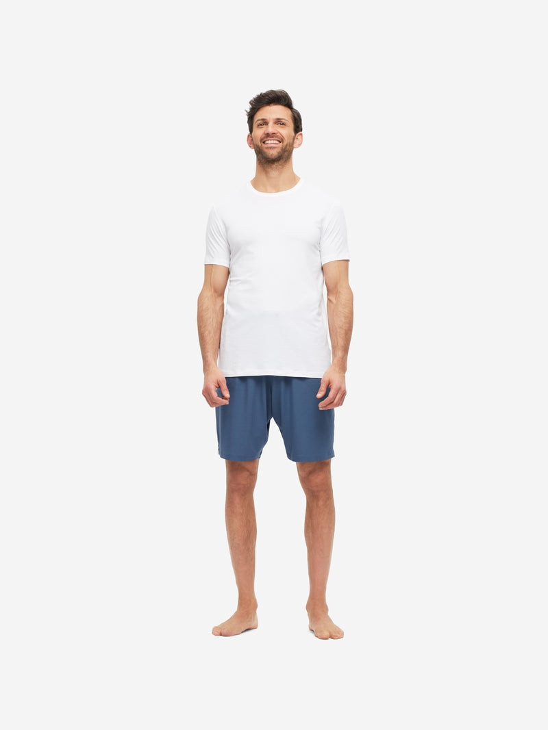 Derek Rose Men's Lounge Shorts Basel Micro Modal Stretch Storm Blue outlook