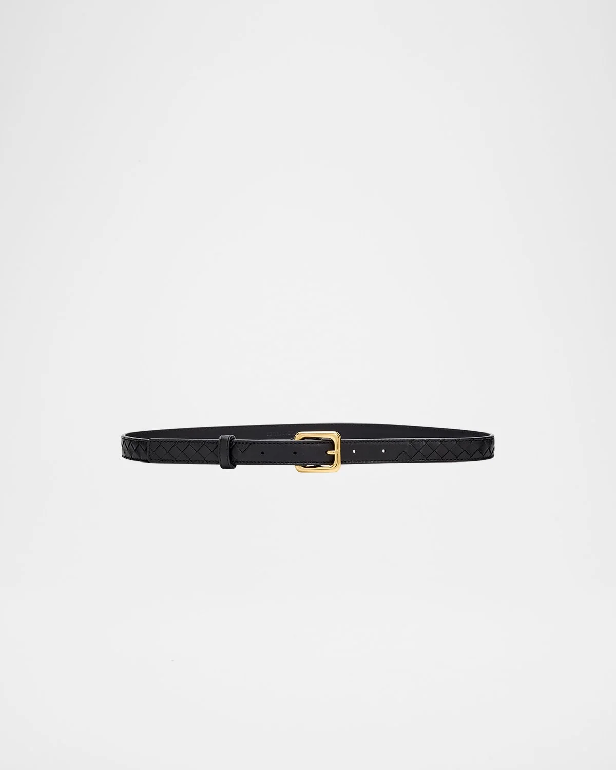 Watch-Buckle Intrecciato Leather Belt - 1