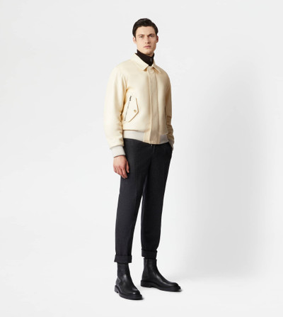 Tod's BOMBER JACKET IN NAPPA LEATHER - WHITE outlook