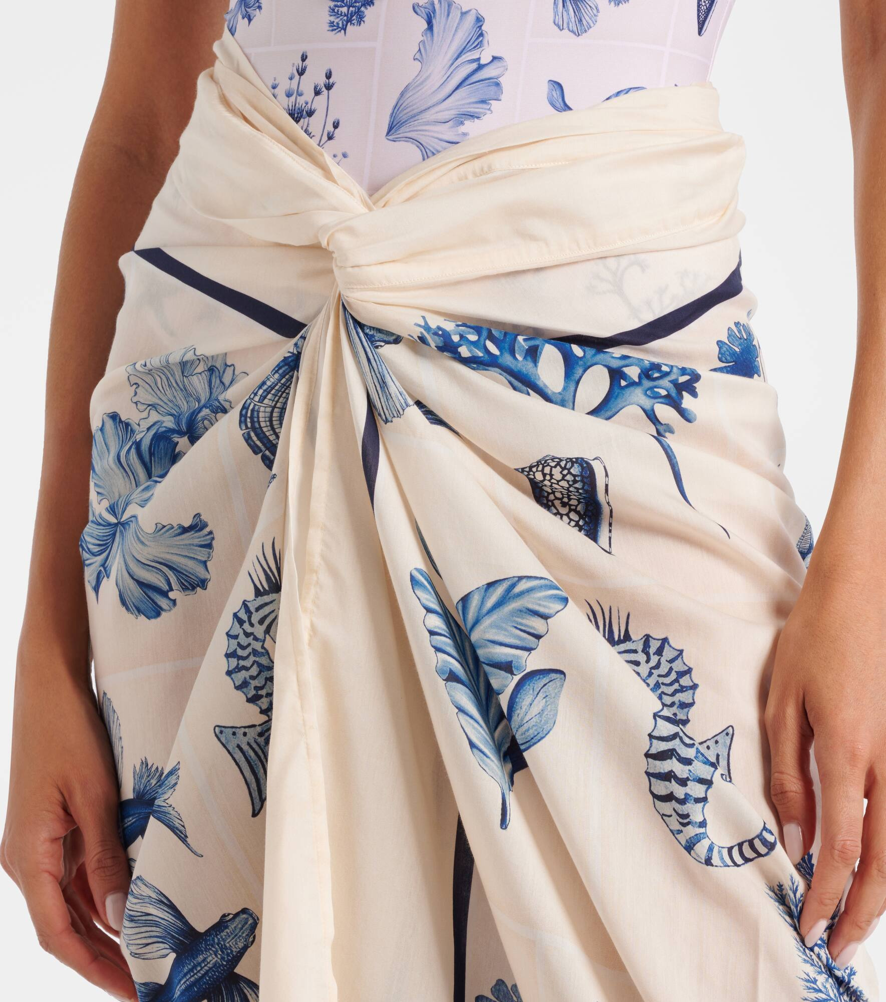 Lavanda cotton and silk beach cover-up - 4