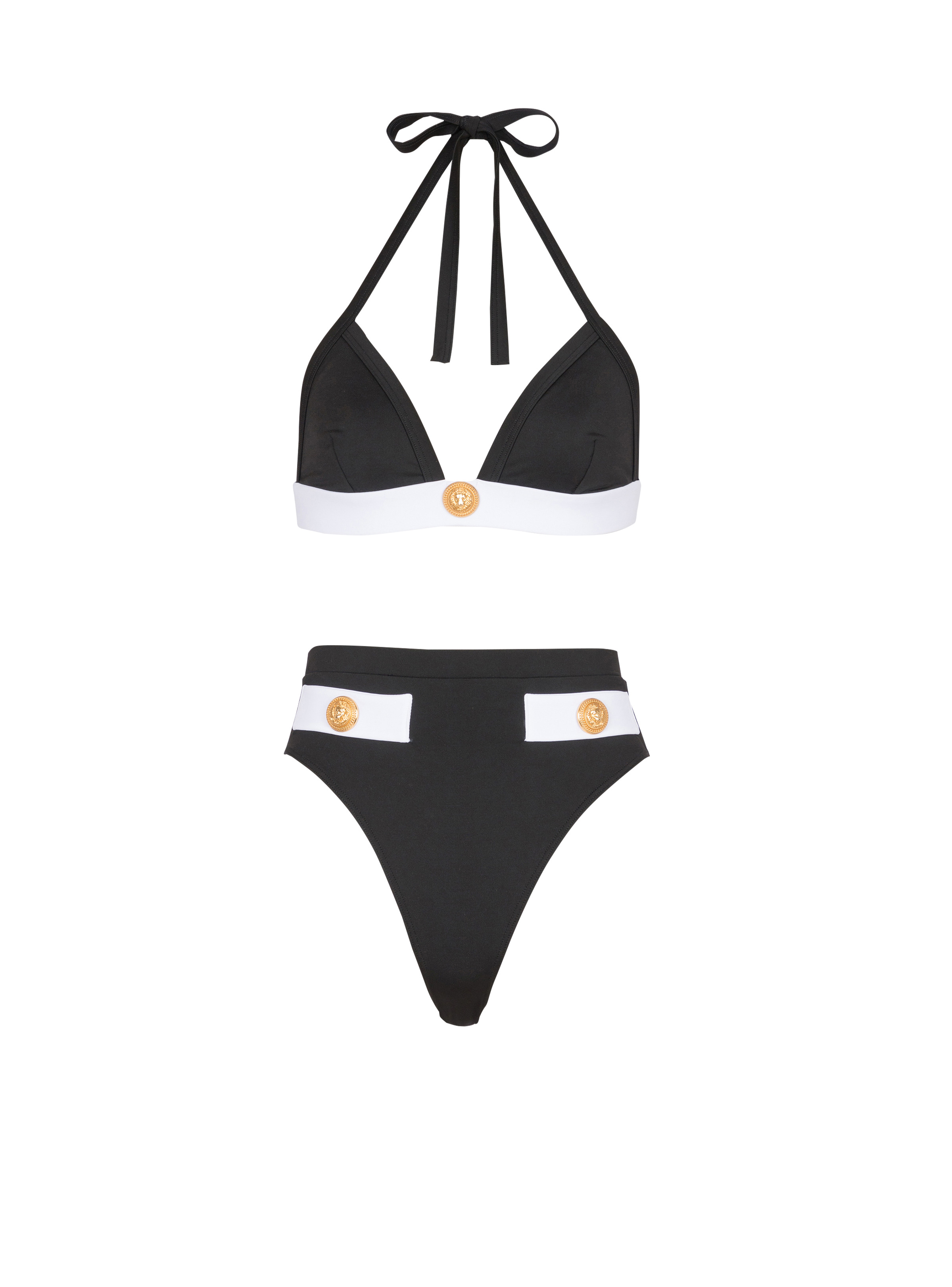 Two-piece swimming costume with buttons - 1