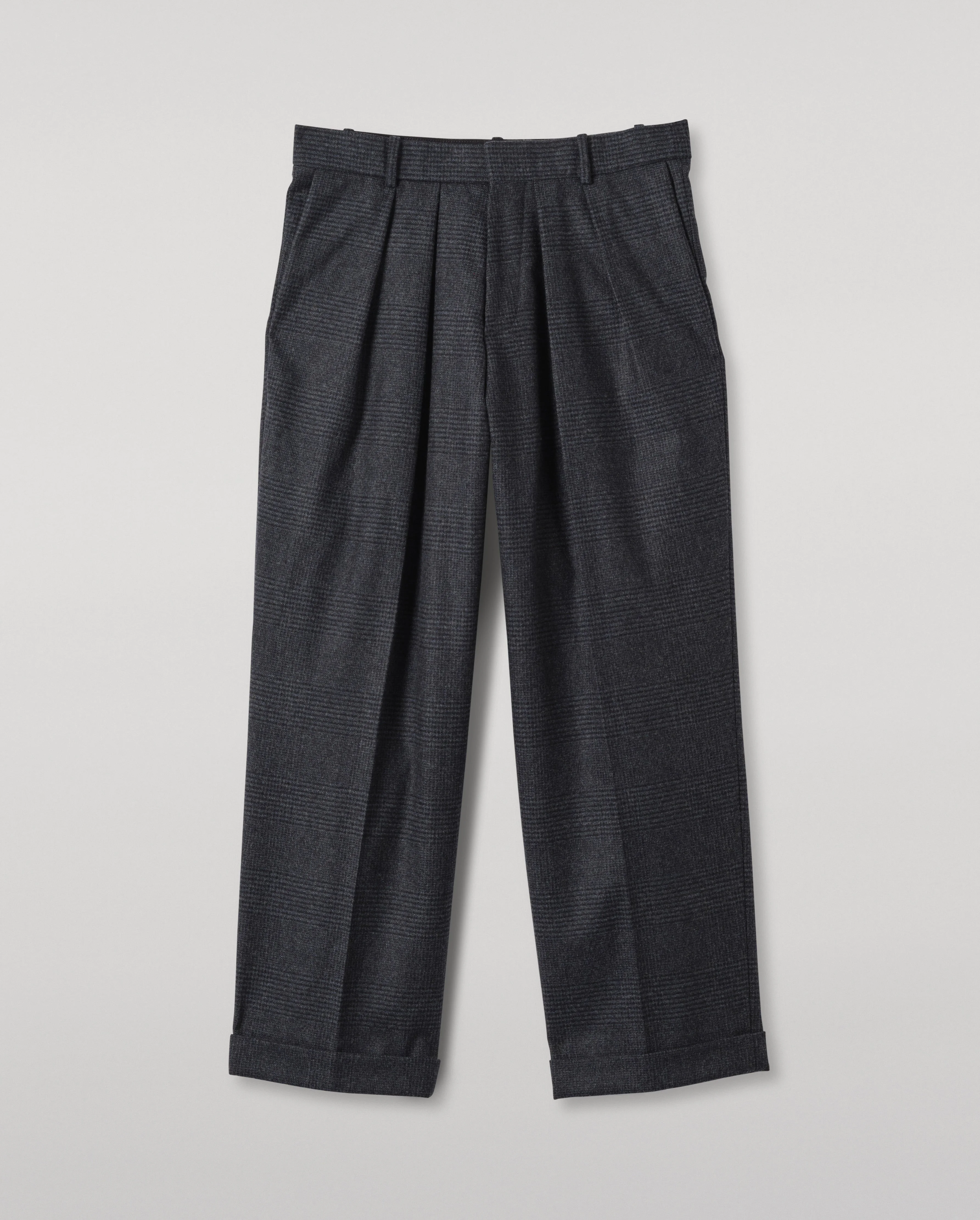 Traquair Dark Blue Urquhart Check Trousers - 1