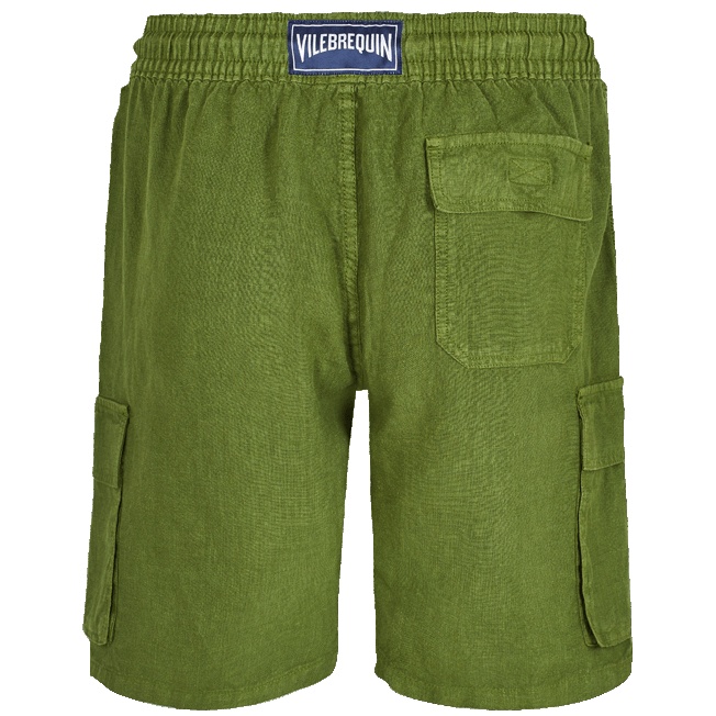 Men Linen Bermuda Shorts cargo pockets - 2