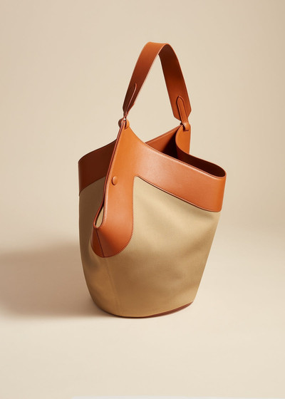 KHAITE The Medium Lotus Tote in Honey and Tan Leather outlook