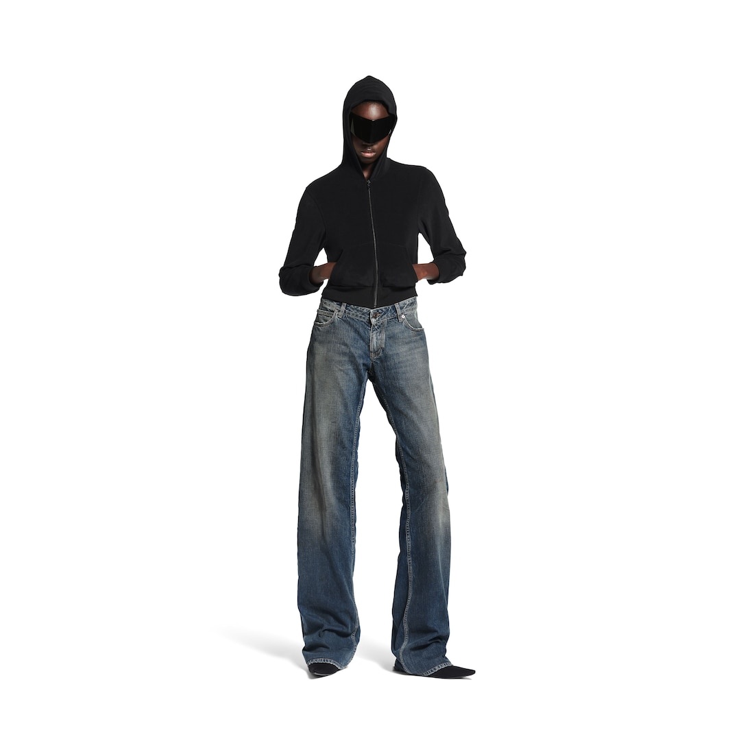 Fitted Low-waist Pants in Blue - 3