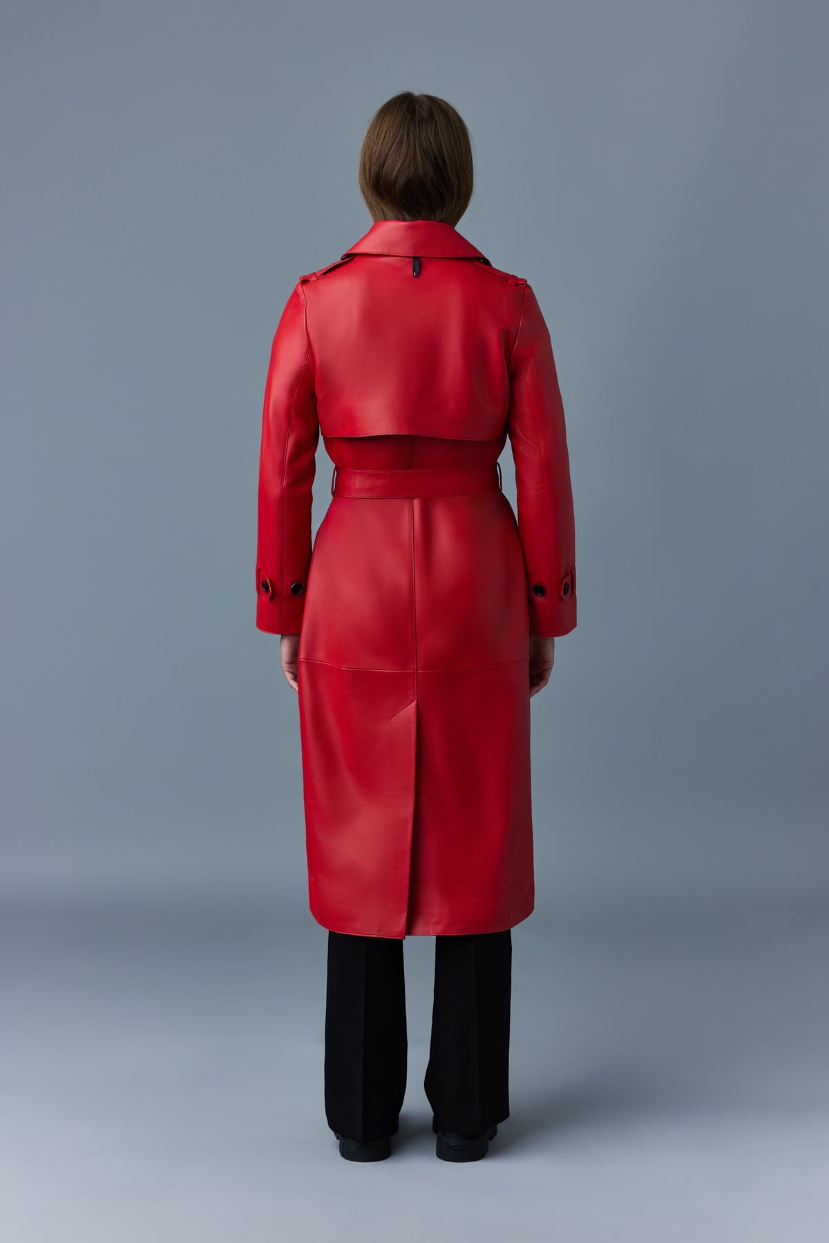 GAEL-V Maxi Leather Trench Coat - 4