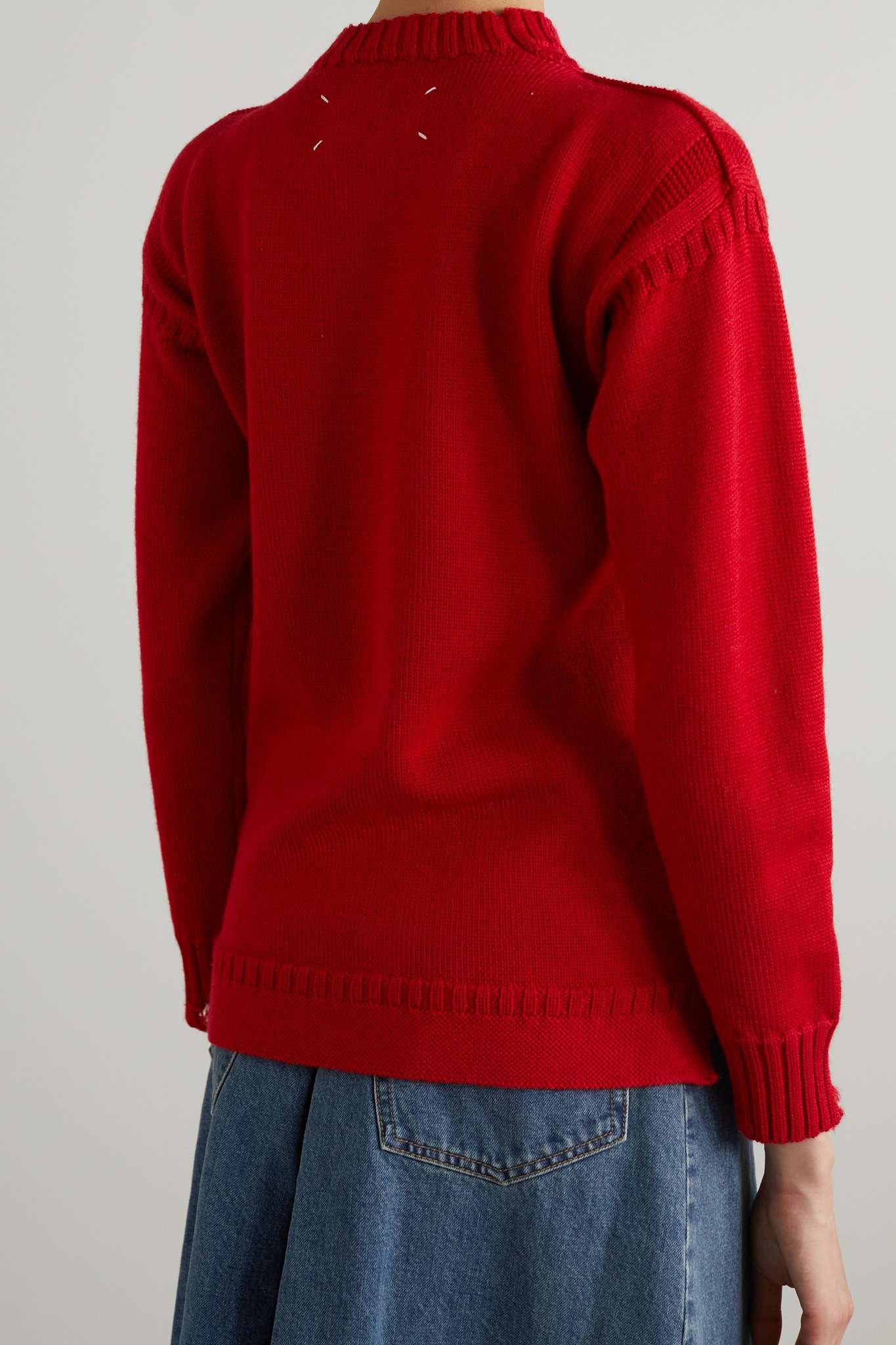 Embroidered wool-blend sweater - 3