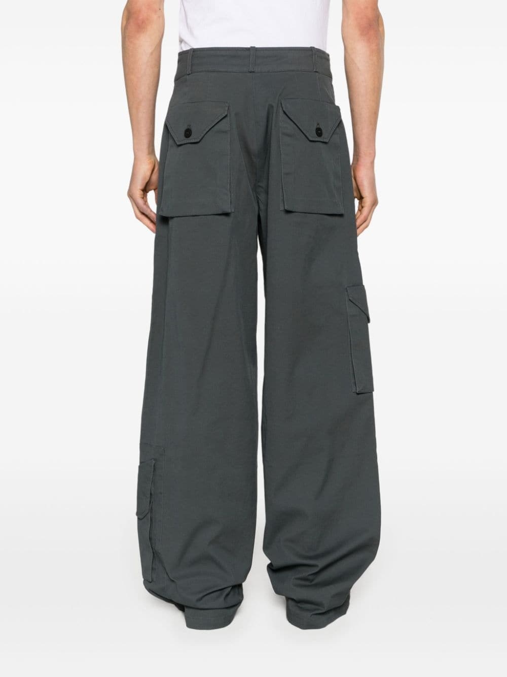 Overlay cotton-blend cargo trousers - 4