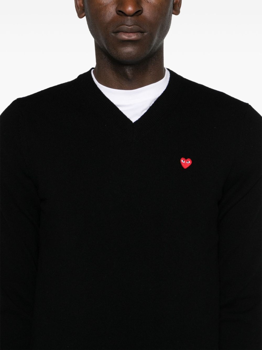 heart-patch wool jumper - 6