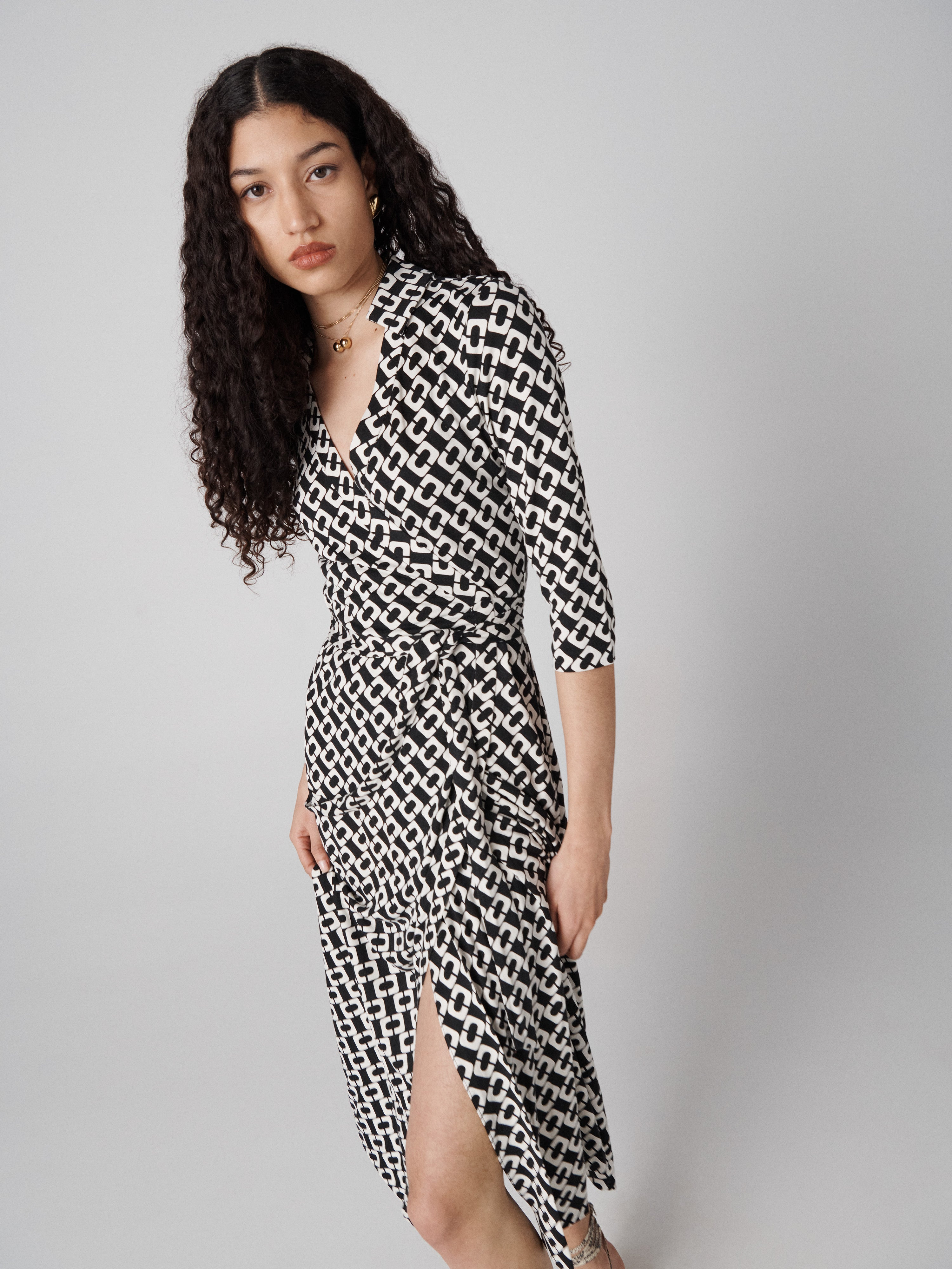 Abigail Silk Jersey Midi Wrap Dress - 4