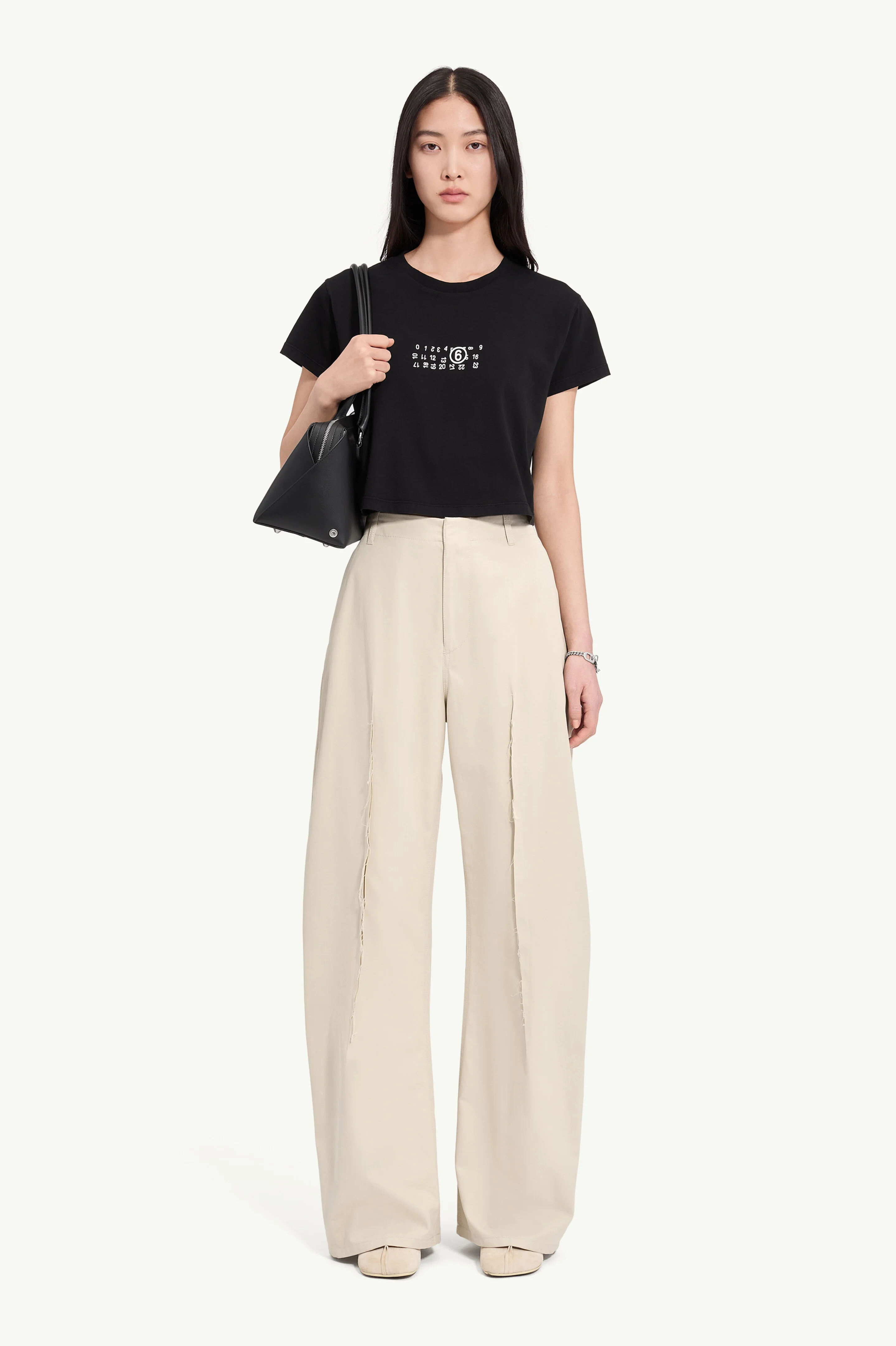 Light cotton twill wide-leg trousers - 1