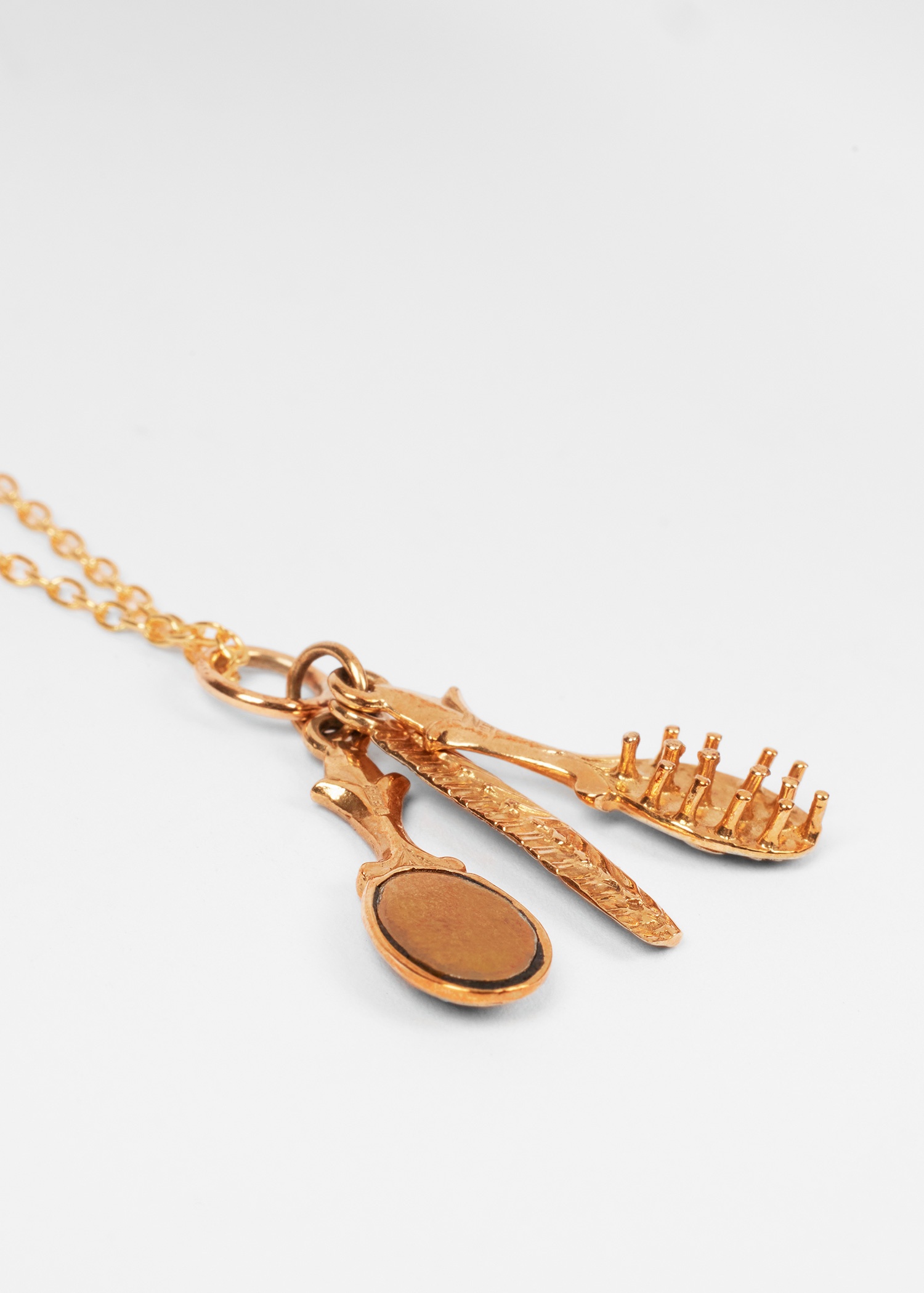 'Gold Glorious Gold' Hairbrush, Mirror & Comb Necklace by Baroque Rocks - 3
