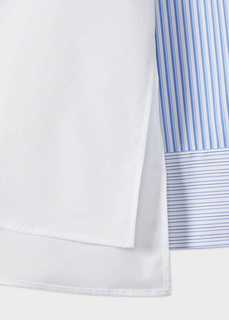 Paul Smith Women's Blue Mix-Up Panelled Shirt outlook