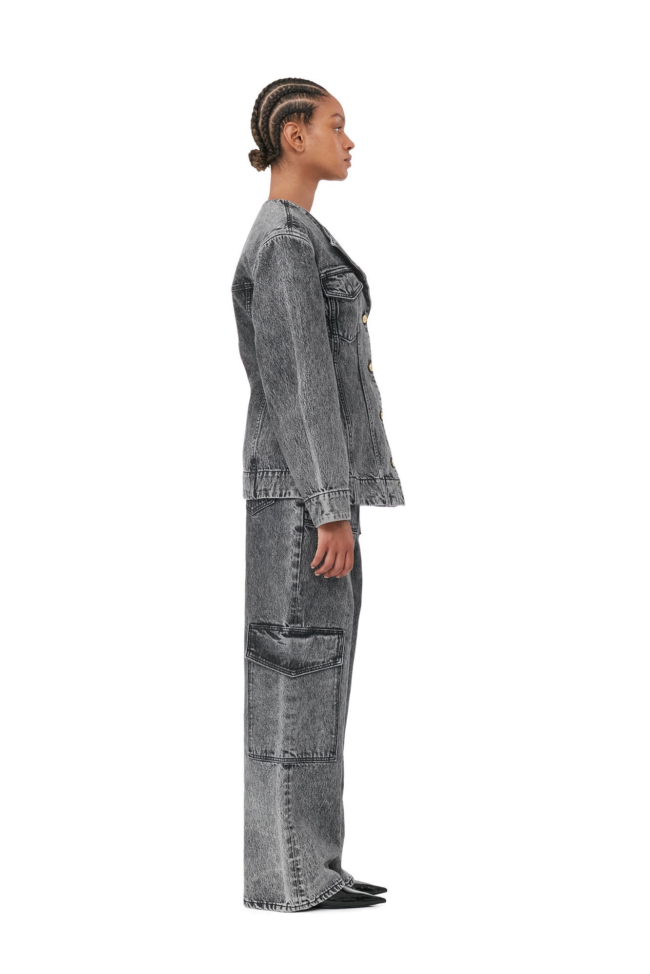 SNOW WASHED DENIM ANGI JEANS - 4