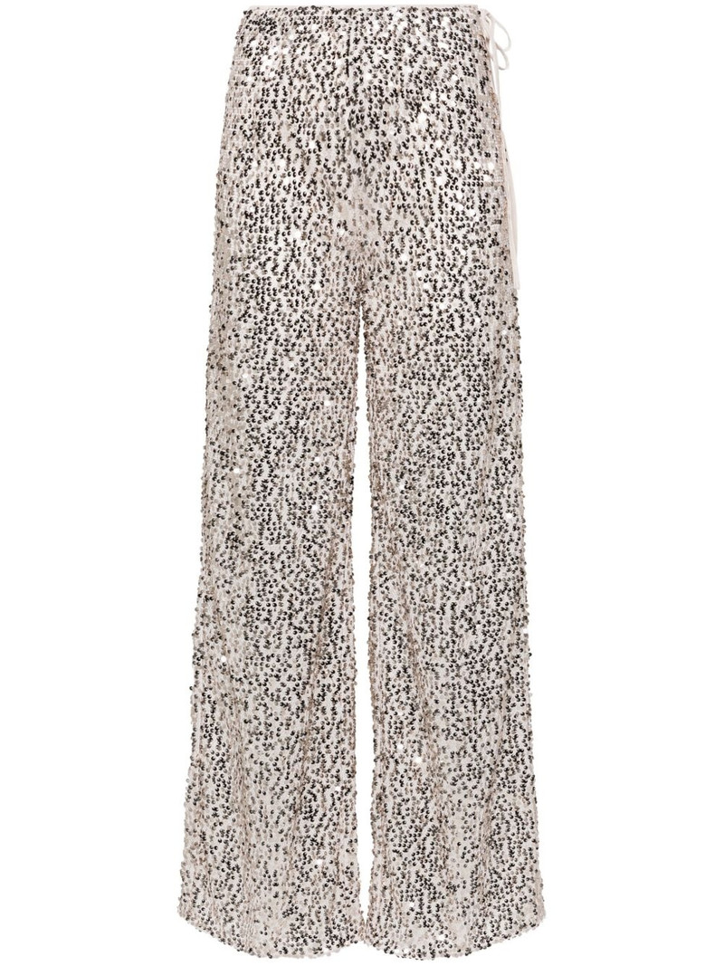Net sequin straight-leg trousers 1