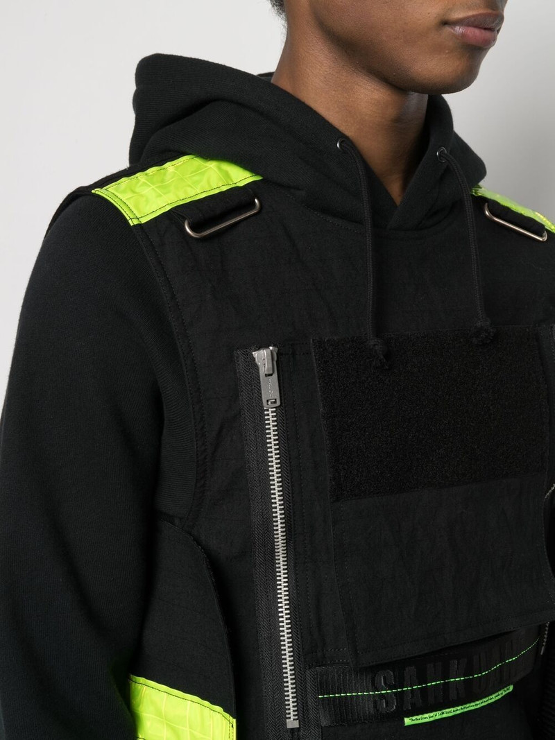 layered reflective-detail hoodie 6