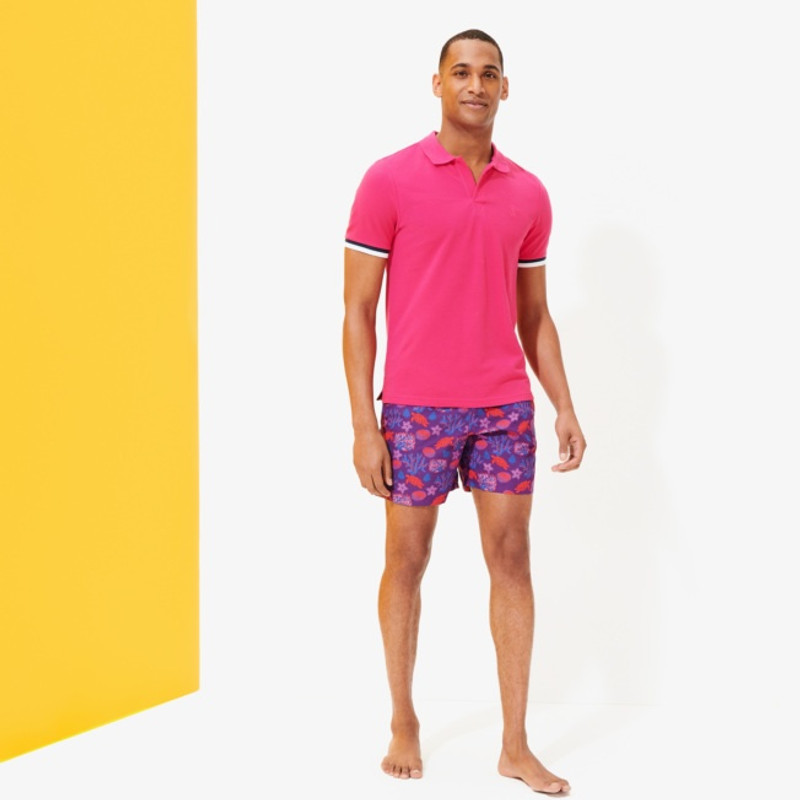 Men Cotton Pique Polo Shirt Solid 7