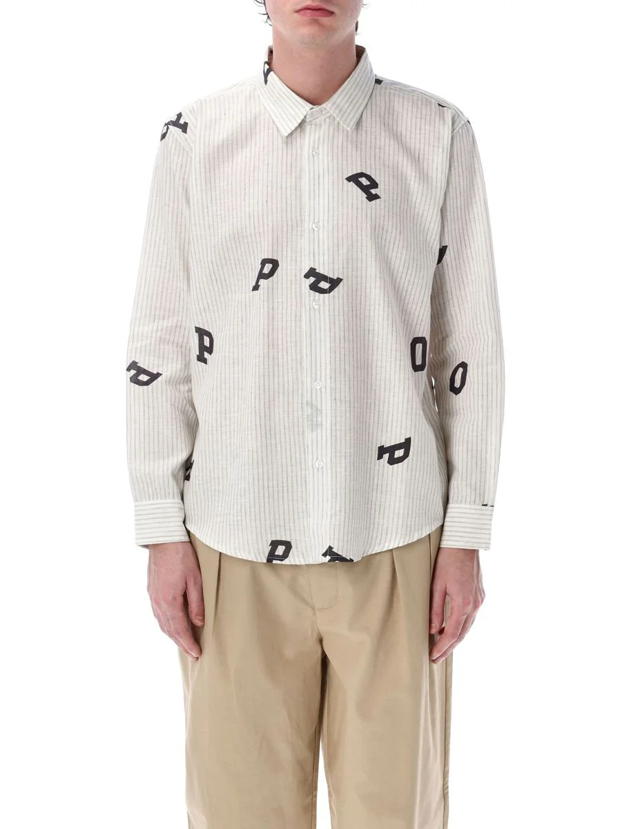 Pop Trading Company Pop Letters Striped Shirt - 1