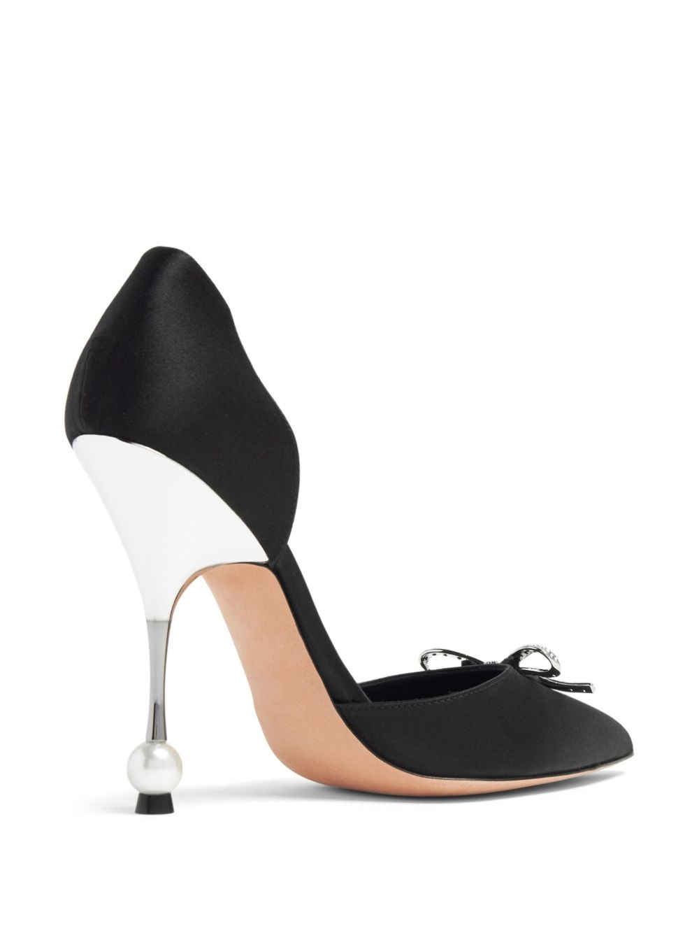 105mm bow-embellished satin pumps - 3