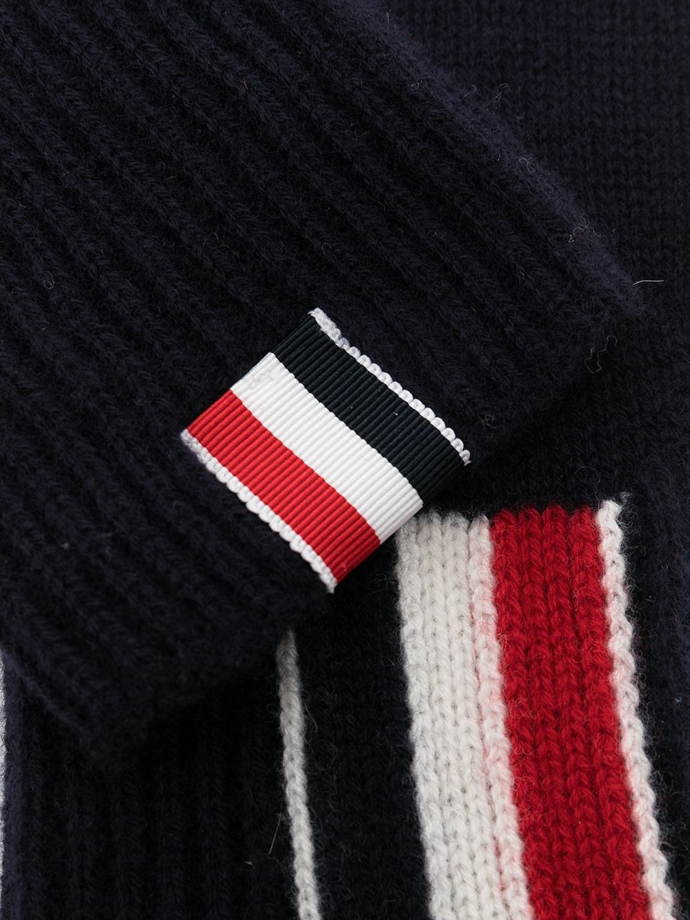 stripe detail knitted gloves - 2