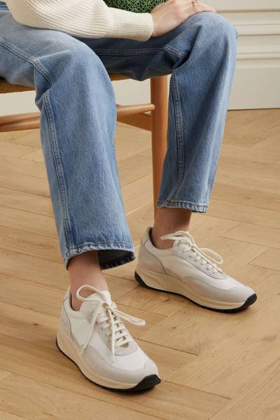 Common Projects Track 80 leather-trimmed suede and ripstop sneakers outlook