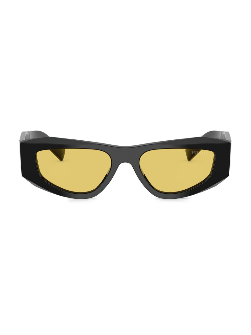 Men's 52MM Rectangular Sunglasses - Black Yellow 1