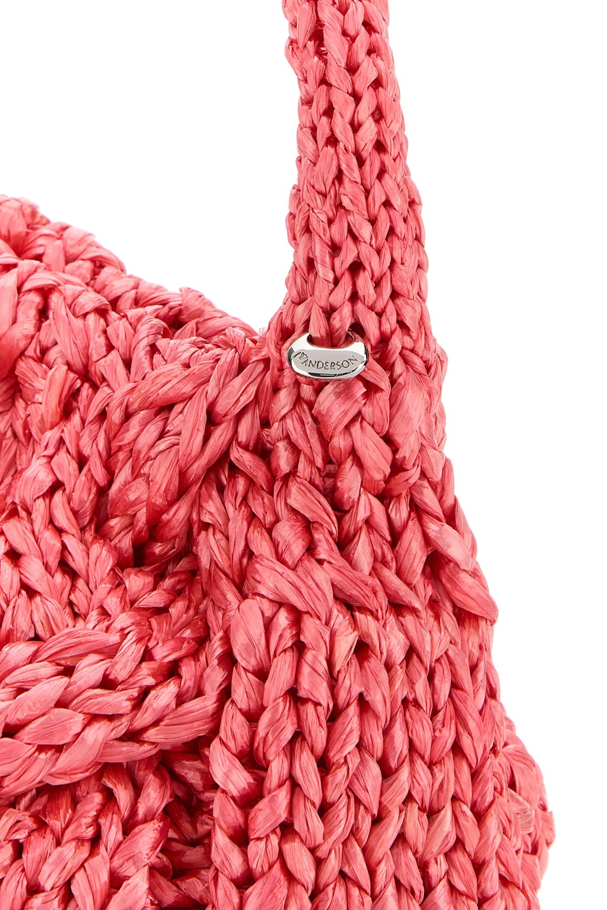 Fuchsia raffia small Cable handbag - 4