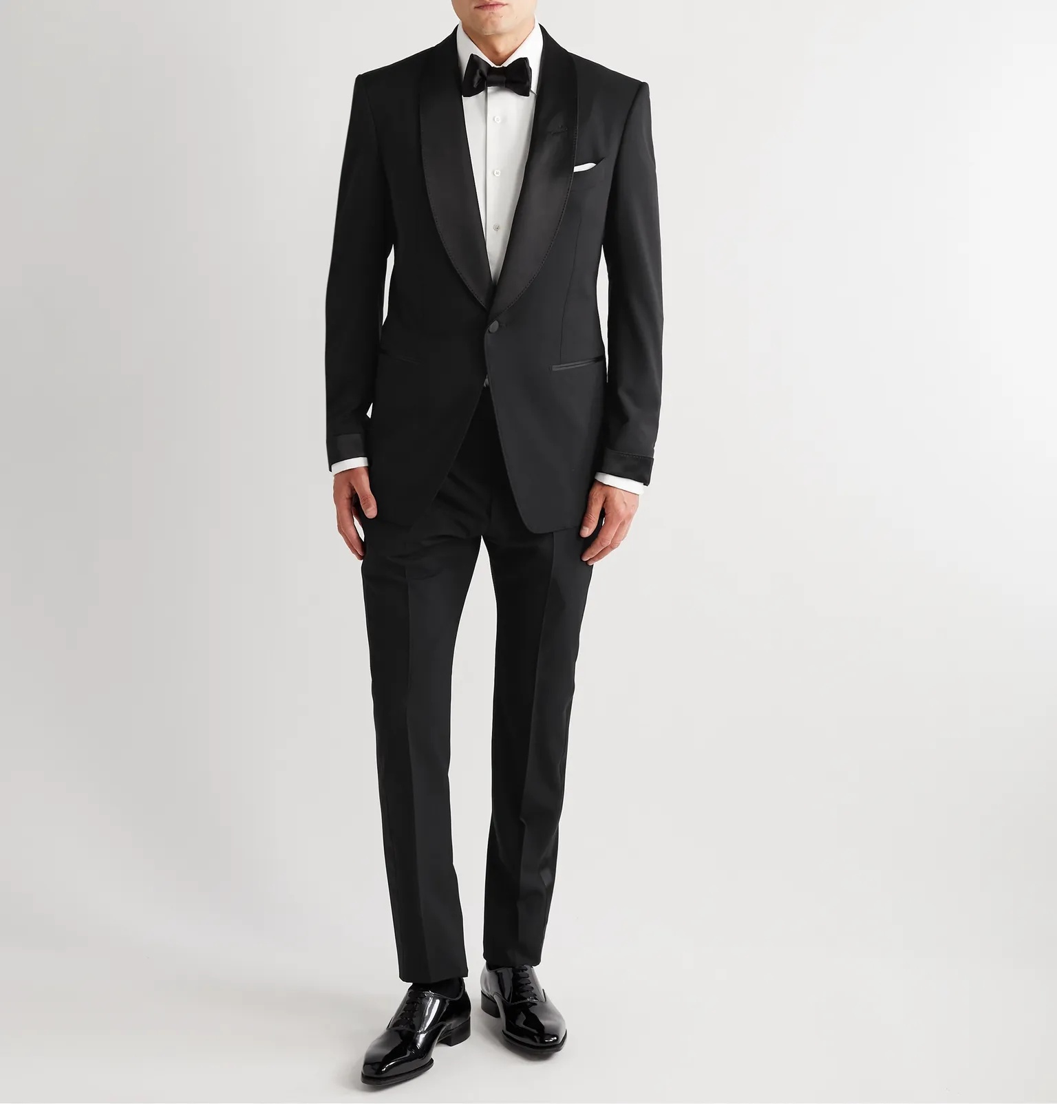 Slim-Fit Satin-Trimmed Stretch-Wool Tuxedo Jacket - 2