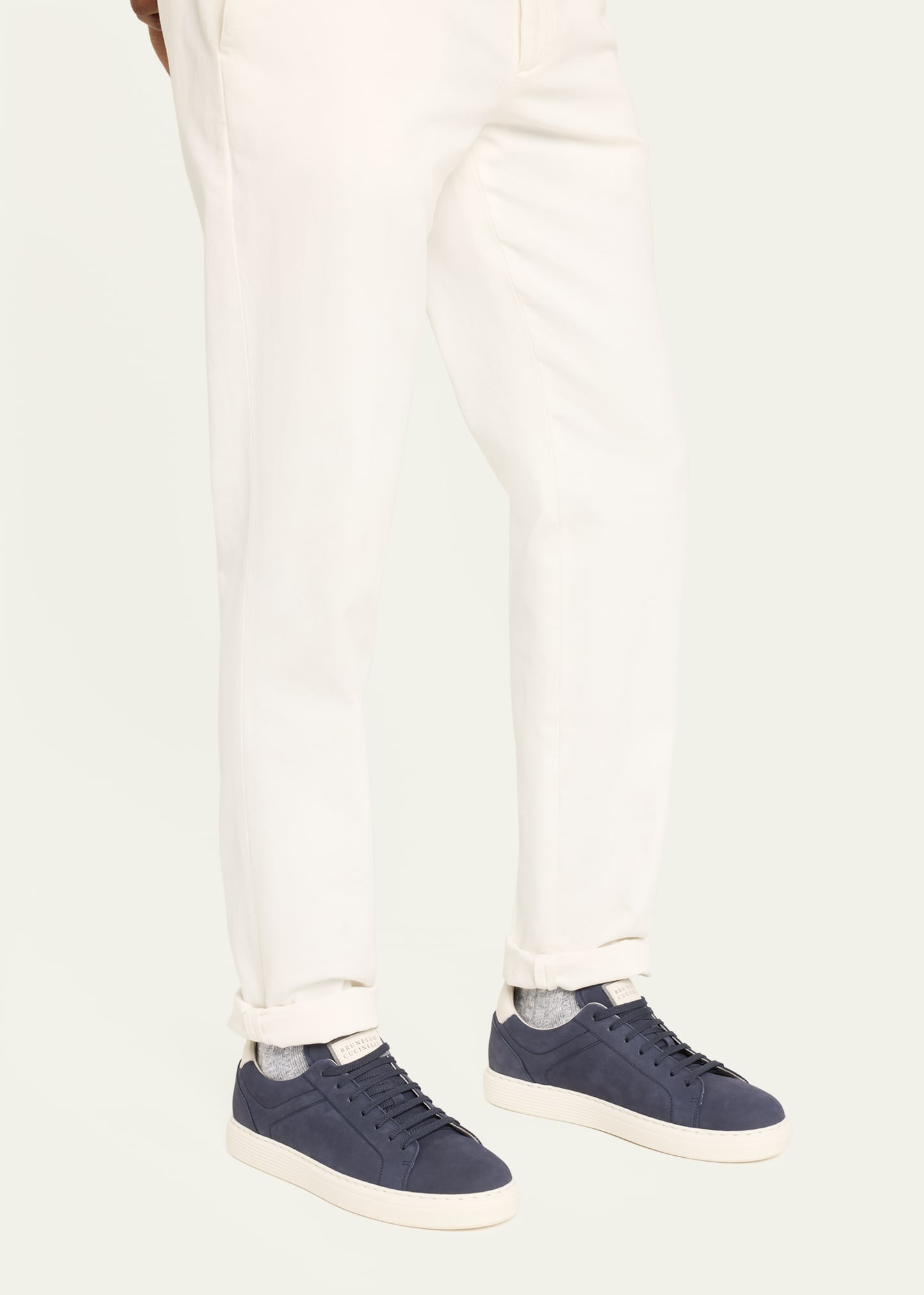 Men's Nubuck Calfskin Low-Top Sneakers - 2