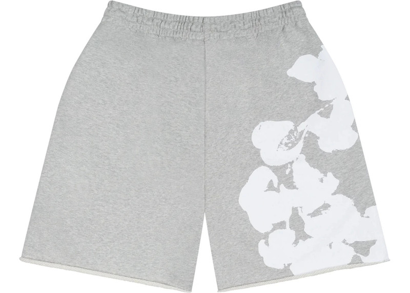 DENIM TEARS Denim Tears Big Cotton Wreath Sweat Shorts Grey outlook