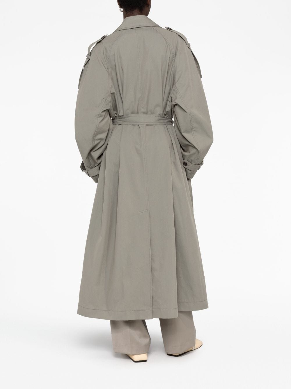 cotton-blend canvas trench coat - 4