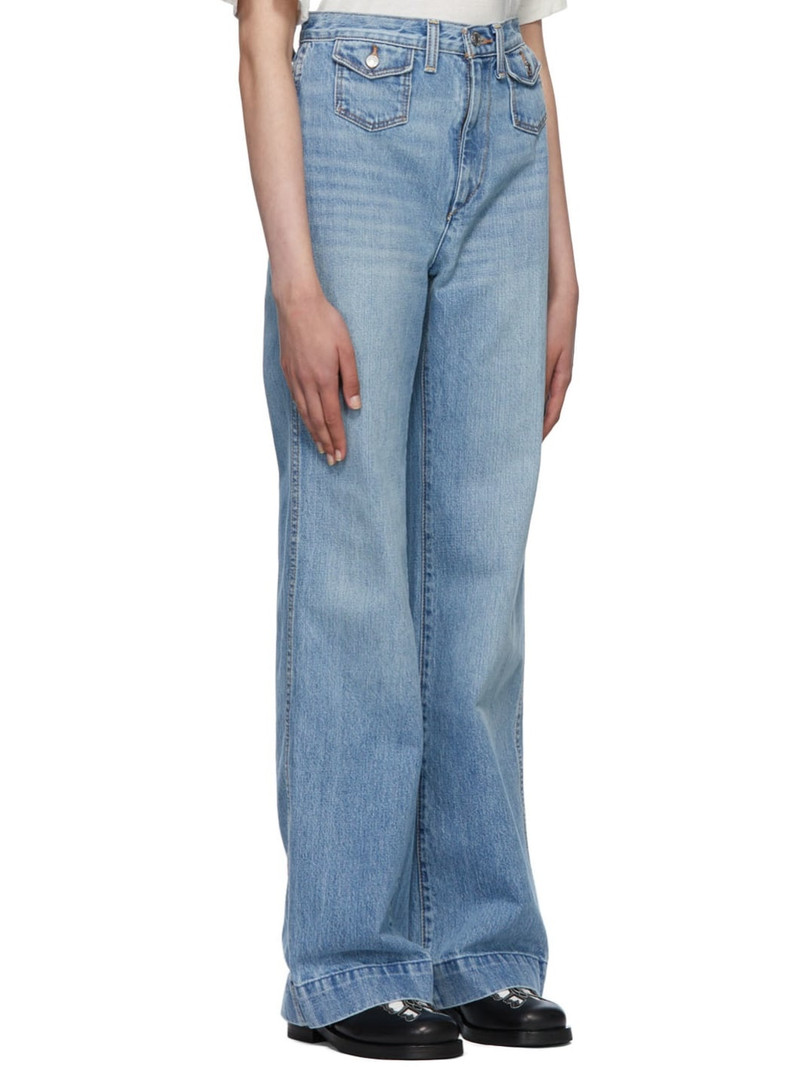 Blue 70s Pocket Wide Leg Jeans 2