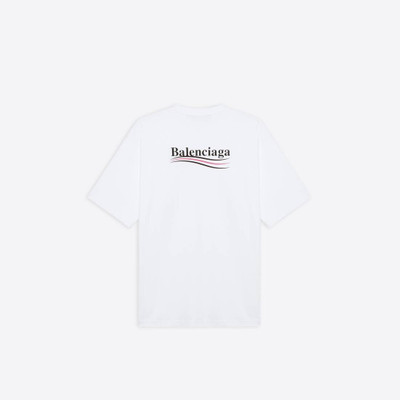 BALENCIAGA Women's Political Campaign T-shirt Large Fit in White outlook