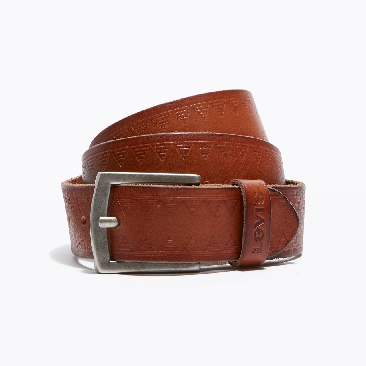 EMBOSSED LEATHER BELT - 1