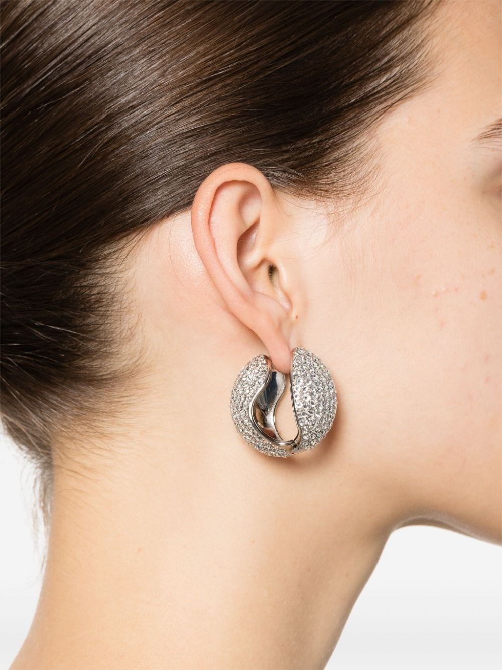 crystal-embellished logo earrings - 3
