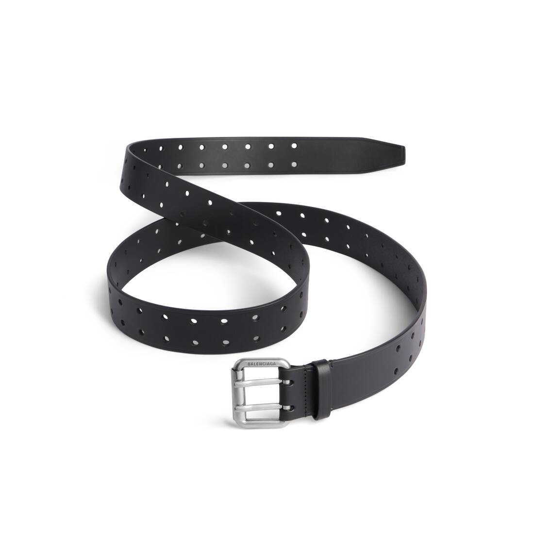 Men's Double Prong Chunky Belt  in Black - 2