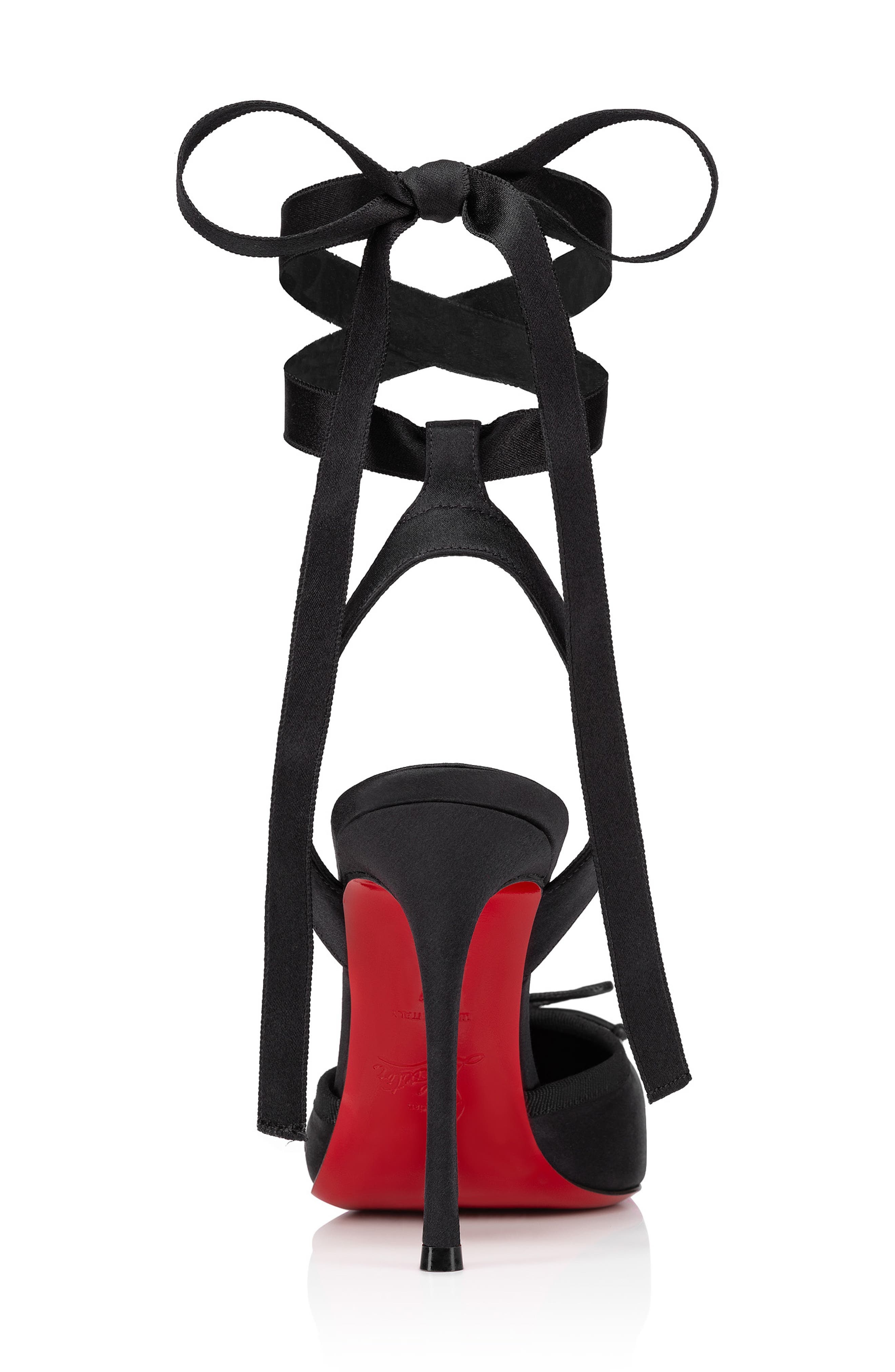 Christian Louboutin Cassia Lace-Up Slingback Pump in Black/Lin Black at Nordstrom - 4