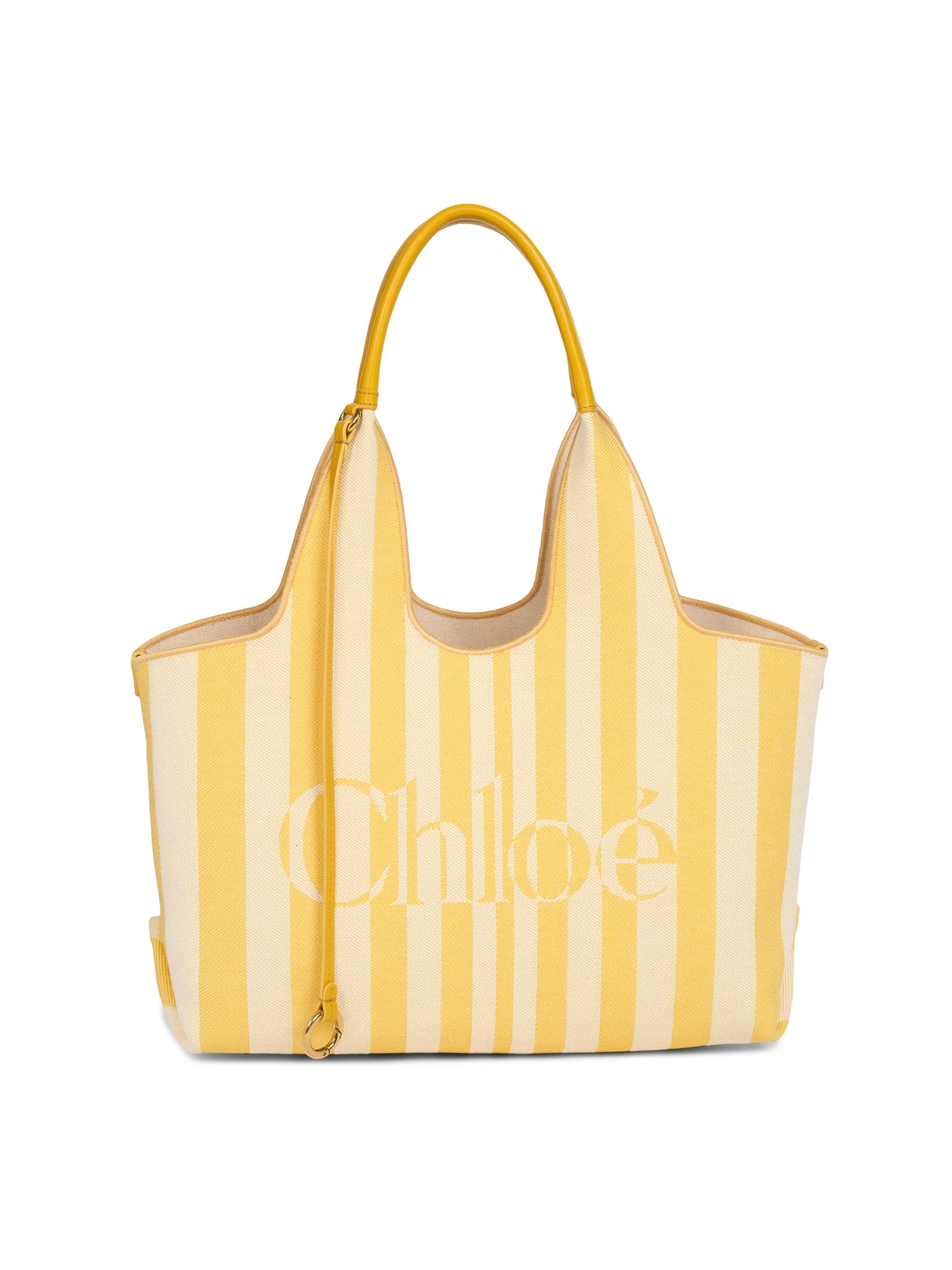 Women's Chloé Stripy Small Jacquard Tote Bag - Radiant Yellow - 1