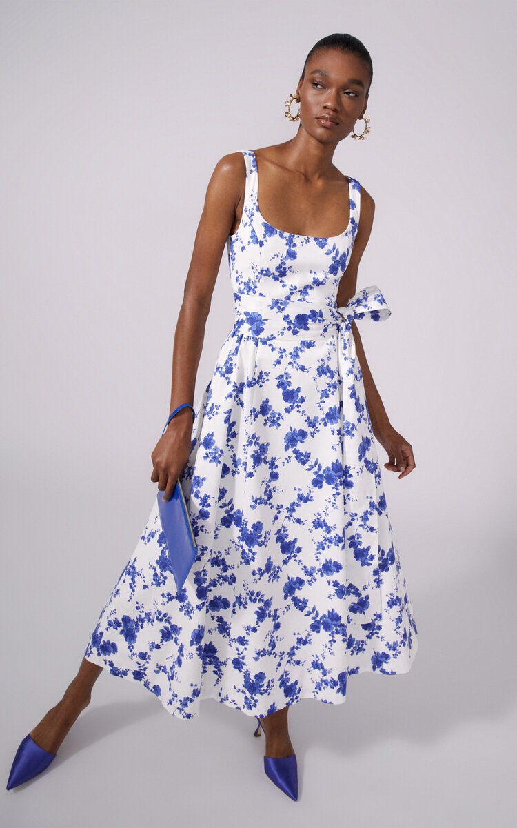 Sash-Detailed Stretch-Cotton Midi Dress white - 2