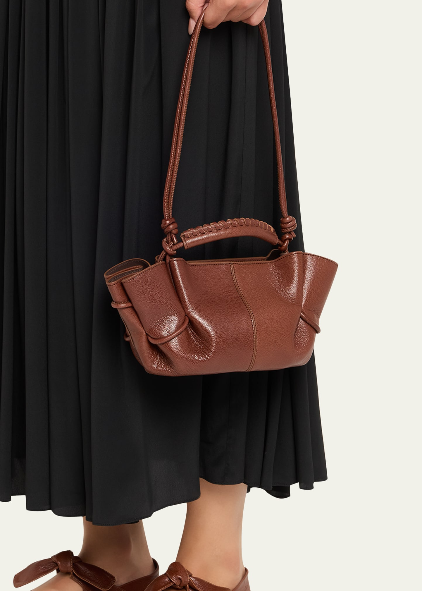 Arta Mini Pleated Leather Crossbody Bag - 2