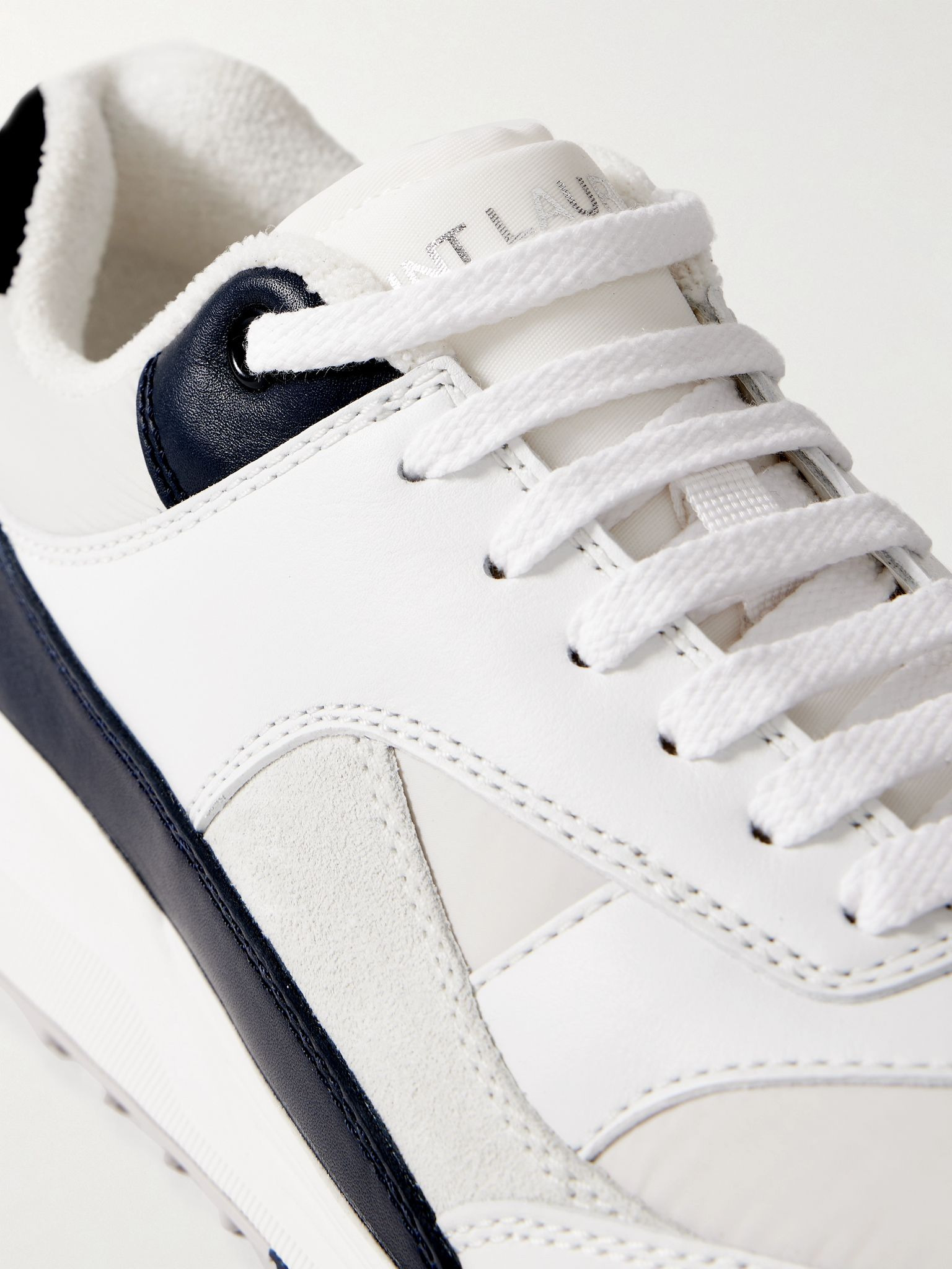 Bump Colour-Block Suede, Shell and Leather Sneakers Off-white - 6