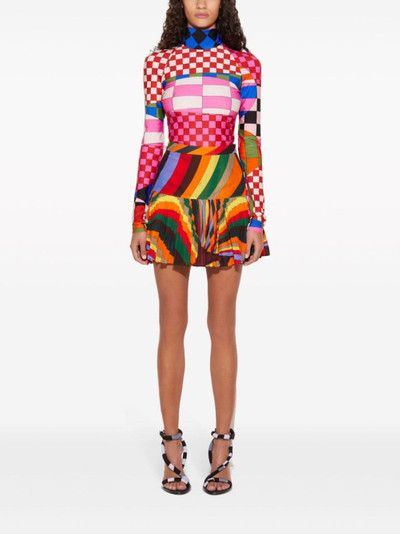 PUCCI Iride-print pleated skirt outlook