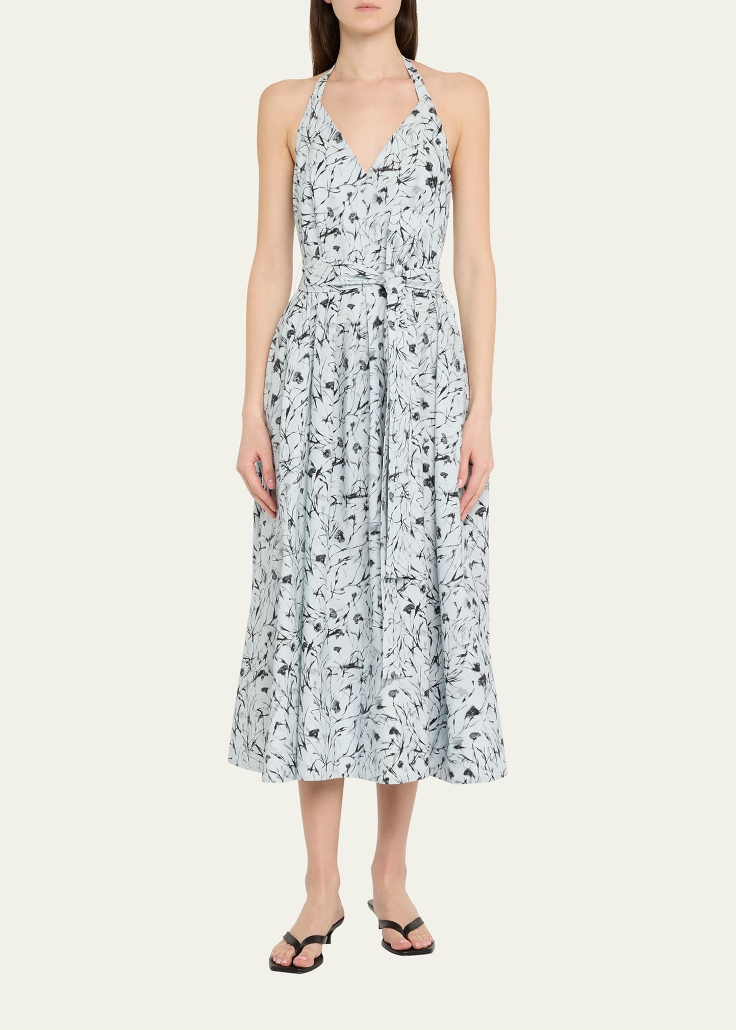 Ellison Printed Poplin Halter Dress - 2