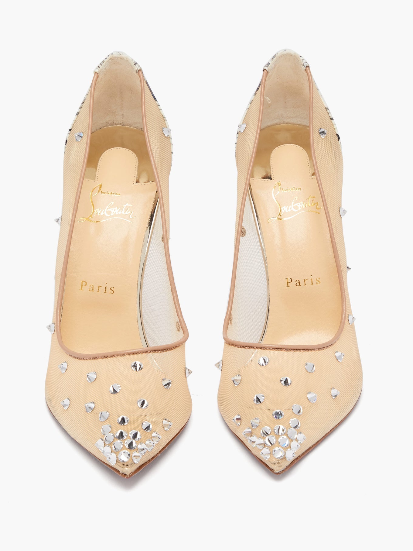 Degra 100 crystal-embellished mesh pumps - 5