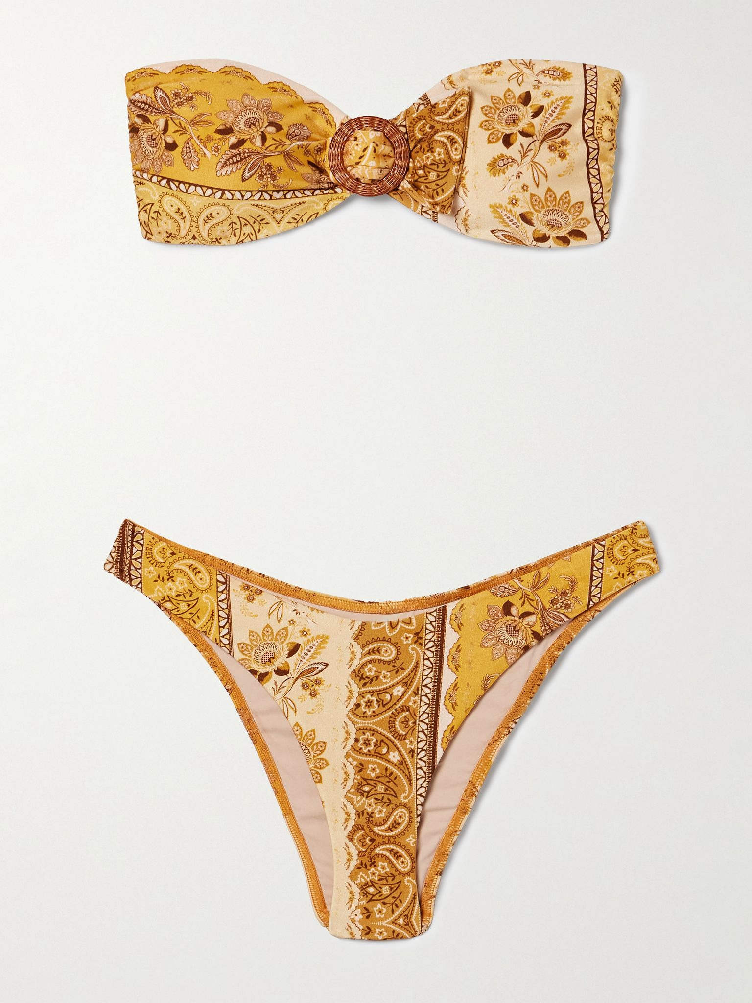 Lucky printed bandeau bikini Yellow - 1