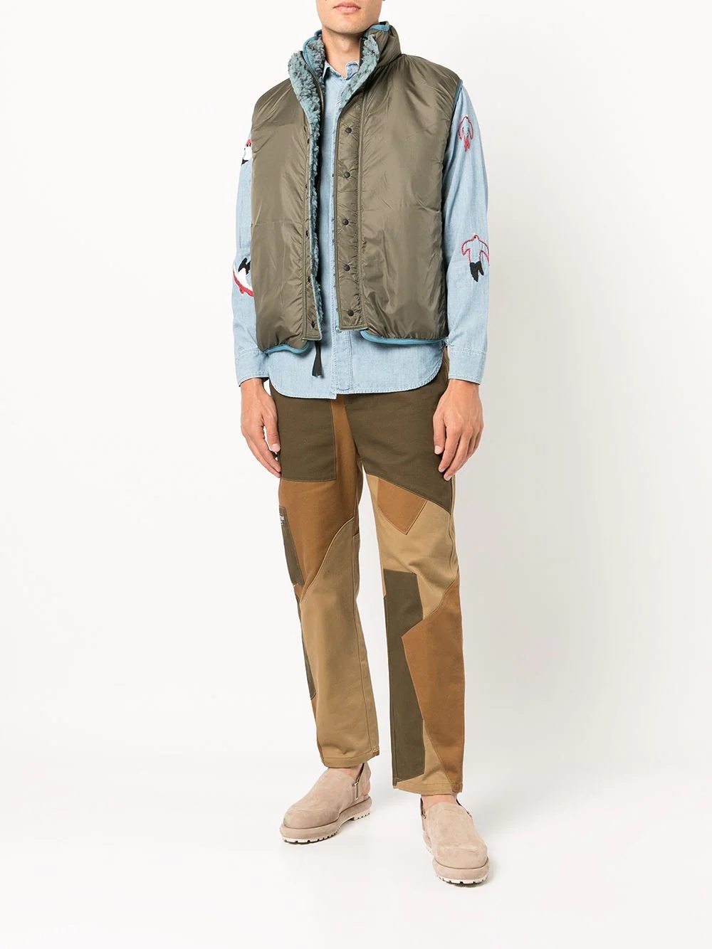 Do-Gi Sashiko fleece reversible vest - 6