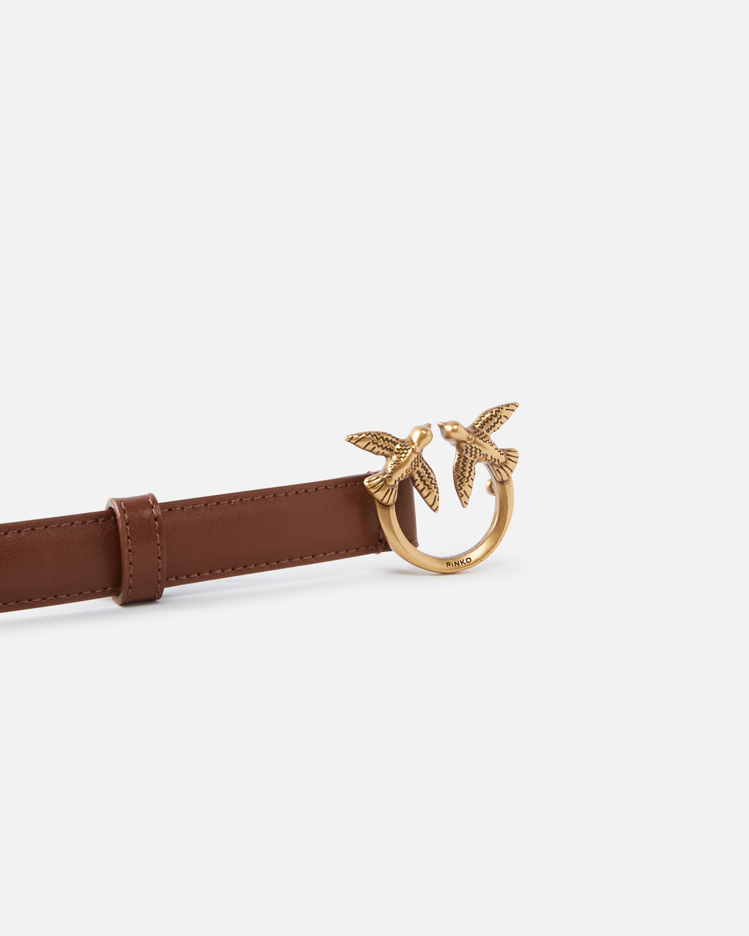 LOVE BIRDS THIN LEATHER BELT 2CM - 5