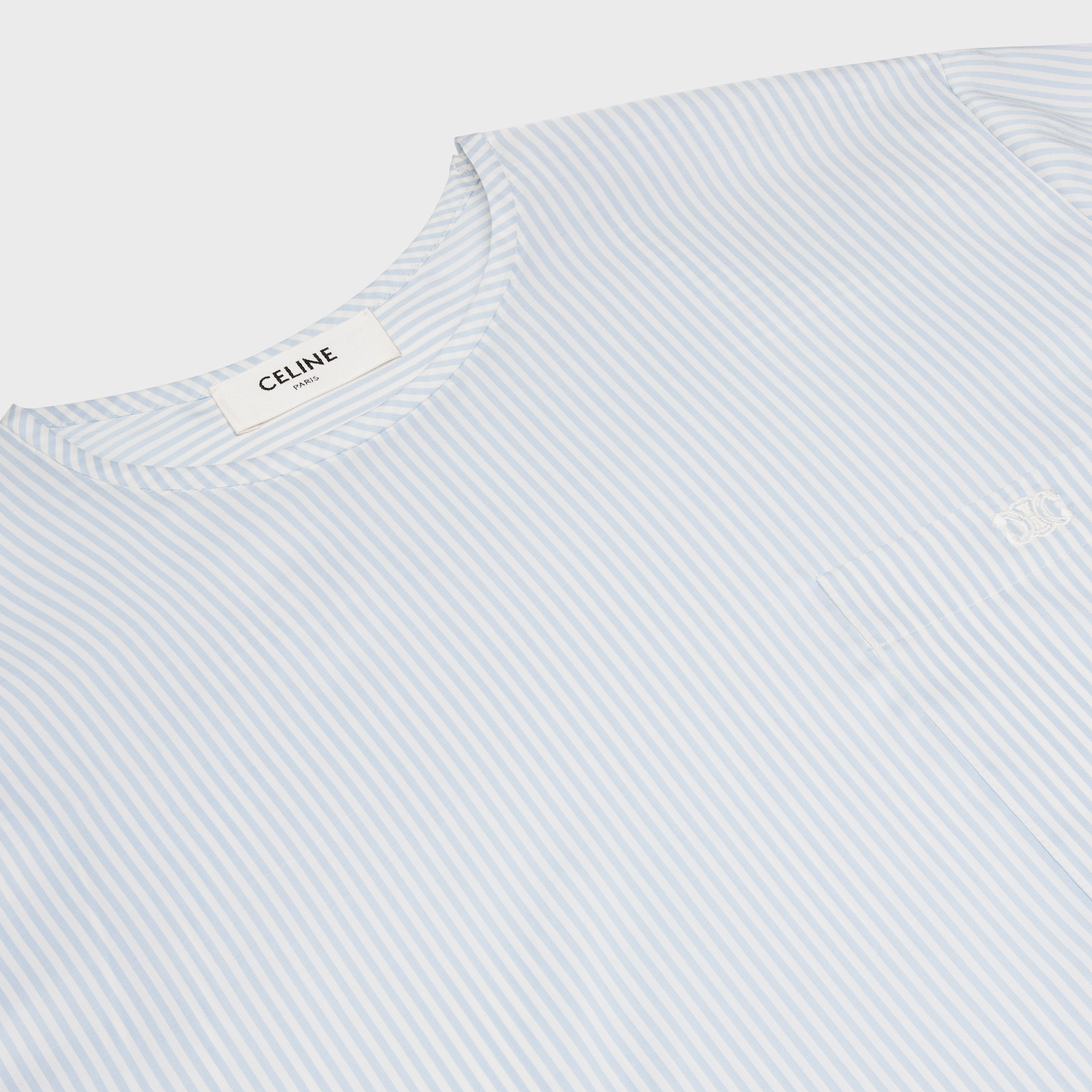 pure collar blouse in striped silk - 3